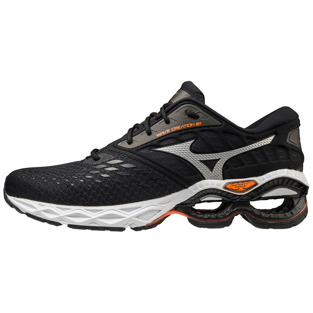 Scarpe Running Mizuno Wave Creation 21 Uomo - Nere/Arancioni - 51682-CTPB